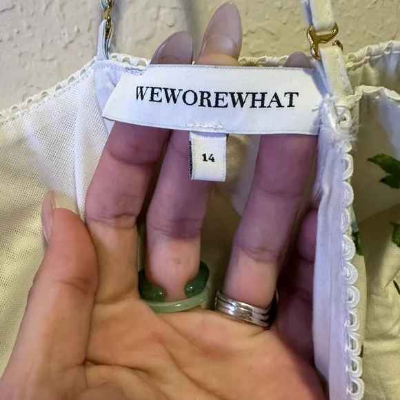 WeWoreWhat White Floral Bustier Corset Top W/ Adjustable Straps Size 14 - Picture 10 of 10